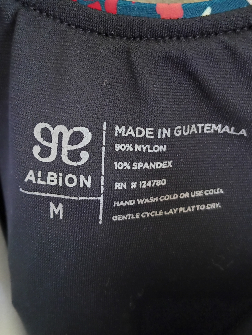 Albion Navy Floral One-Piece Swimsuit Molded Cups Cute Cottagecore Full Coverage - Picture 9 of 11